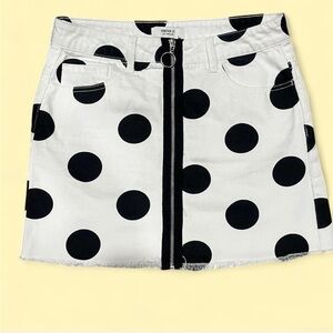 Forever 21 Black and White Dot Mini Skirt